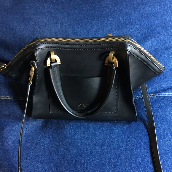 Zac Posen Eartha Iconic Black Leather Purse - Picture 3 of 7